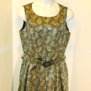 Nine West Black and Gold metallic dress 16 NWT